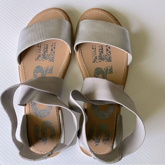 SOREL Ella Metallic silver gray Leather flats sandals size 7.5 Never Worn! - Picture 4 of 10
